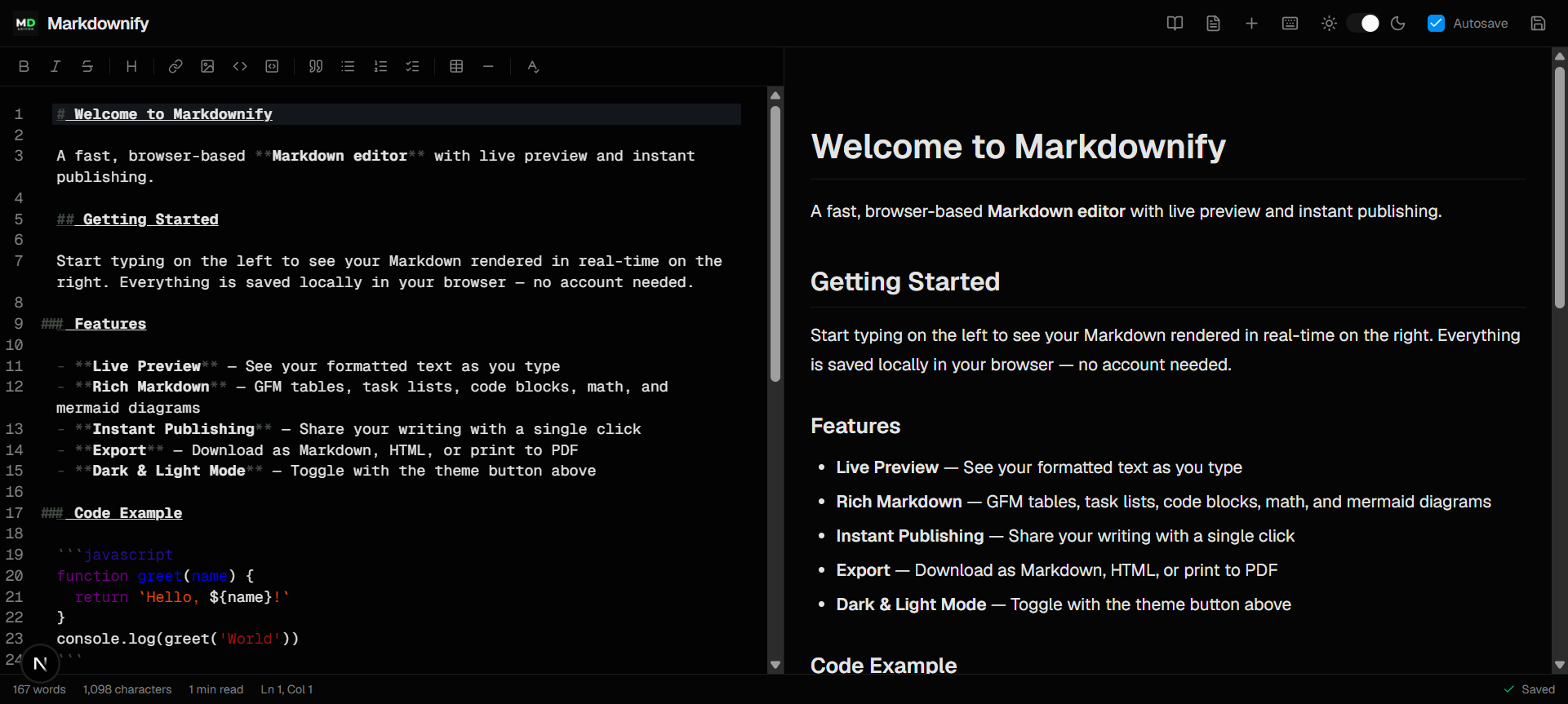 Dashboard preview